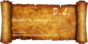 Dudás Larion névjegykártya